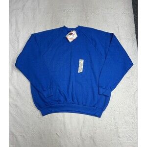 Vintage NWT 90s Fruit of the Loom Blank Blue Crewneck Sweatshirt Men's Size 3XL